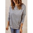 thumbnail image 3 of ABPHQTO Sudadera de mujer gris con cuello redondo y manga larga, 3 of 5