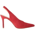 thumbnail image 2 of Vince Camuto Ampereta Tango Red Suede Fashion Pointed Toe Sling Back Pumps (Tango Red, 5.5), 2 of 5