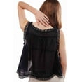 thumbnail image 2 of Women Summer Boho Tie Front Tops Lace Beach Button Down Tank Sleeveless Mesh Chiffon Crop Tops Y2k 2025 Black S Lace Vest, 2 of 5