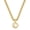 Gold C, variant on Gold Initial Necklace,14K Gold Plated Round Letter Pendant Hollow Capital Monogram 5mm Cuban Chain Necklace Alphabets from A-Z Dainty Jewelry for Women Men