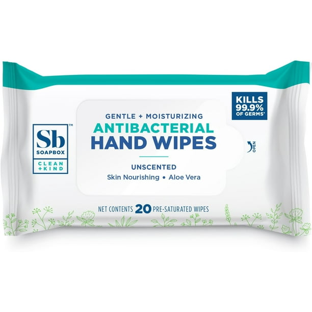Soapbox Antibacterial Hand Wipes, 20 ct. (Pack of 2)