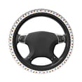 thumbnail image 3 of Elastic Steering Wheel Cover, French Bulldog Coffee Cup Stretch Thickening Car Steering Wheel Cover Women Men, Steering Wheel Protector Universal 15 in, 3 of 7