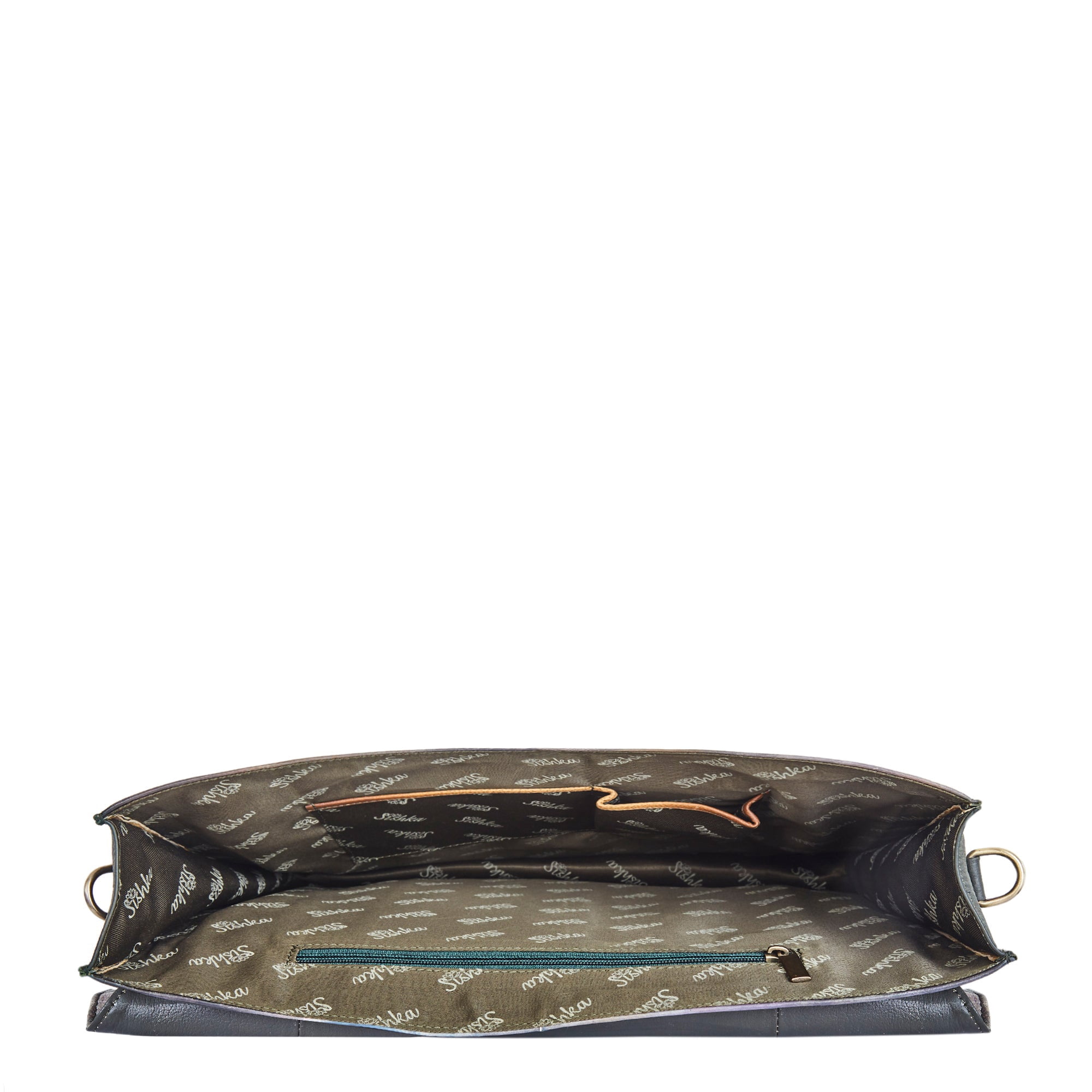 Sishka Womens Hand Painted Leather Briefcase Sling Bag – Artistic Birds Design Shoulder Bag for Work, Travel & Daily Use