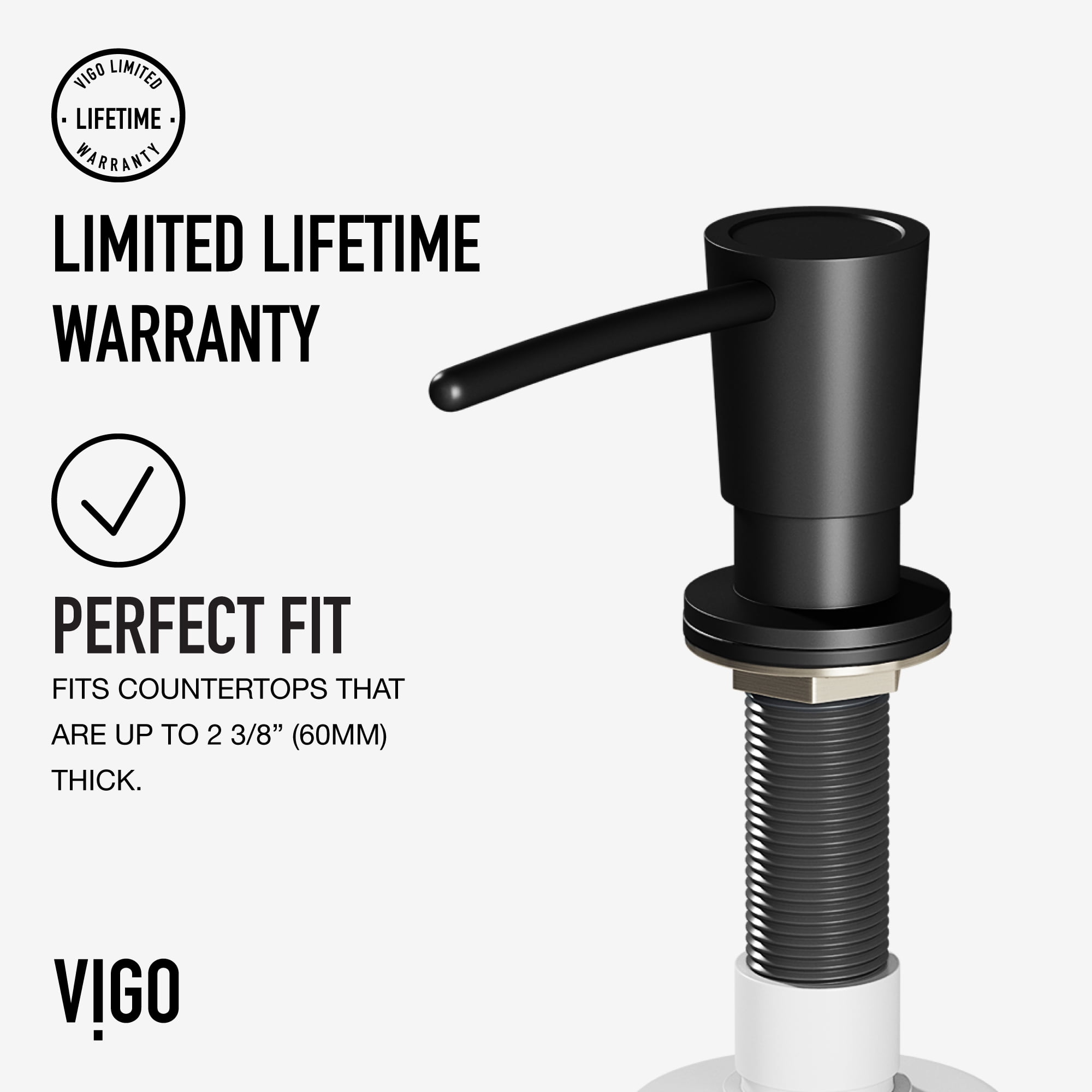 VIGO Kitchen Soap Dispenser in Matte Black