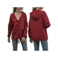 thumbnail image 6 of Liacowi Women Water Resistant Hooded Jacket, Solid Color Drawstring Coat, 6 of 8