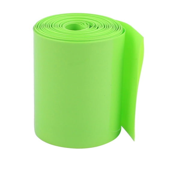 75mm Flat Width 2M Length Heat Shrink Tube Green for 18650 Batteries