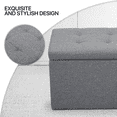 thumbnail image 4 of MoNiBloom 3Pcs Storage Ottoman Bench Cube Set, Tufted Ottomans Toy Chest Storage Boxes Footrest Stools Bench for Living Room, Entryway, Hallway, Bedroom, Grey, 4 of 9