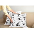 thumbnail image 2 of Ambesonne Black White Throw Pillow Cover 2 Pack, Sports Theme Sketch, 16", Black White, 2 of 7