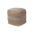 thumbnail image 1 of Baxton Studio Grange Moroccan Inspired Natural and Grey Handwoven Hemp Pouf Ottoman, 1 of 5