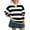 Black, variant on Women Long Sleeve Striped Polo Shirt Oversized Collar Y2k Pullover T Shirt Casual Loose Sweatshirt