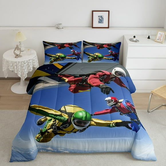 Erosebridal Parachute Bedding Twin Comforter Set, Extreme sports Down Comforter, Boys Adults, 2-Piece