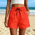 thumbnail image 2 of Shorts Women Trendy Quick Dry Shorts for Womens Summer Cooling Lightweight Shorts Elastic Waist Fitness Sports Bottoms Orange L, 2 of 7