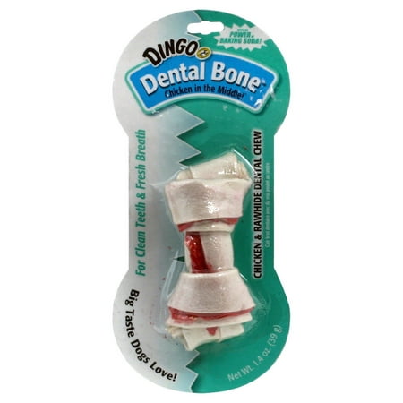 Dingo Dental Bone Small Chicken & Rawhide Chew Dog Treats, 4