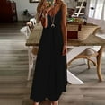thumbnail image 2 of IROINNID Sundress For Women Fashion Summer Casual V-Neck Camis Sleeveless Vest Long Dress Ankle-Length Solid Color Dress, 2 of 5