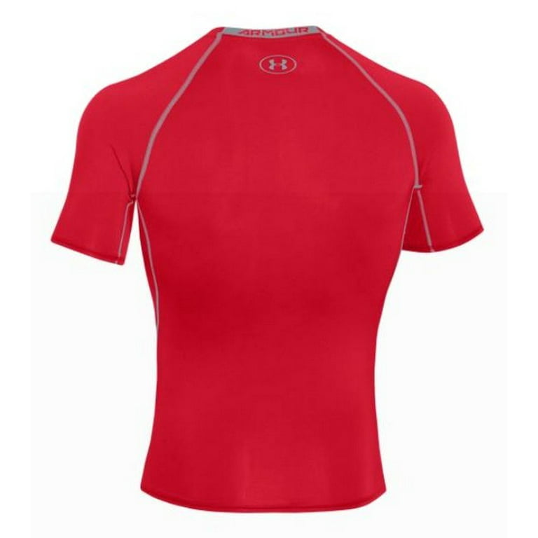 Under Armour 1257468 Men's Red Armour HeatGear Short Sleeve Compression  Shirt