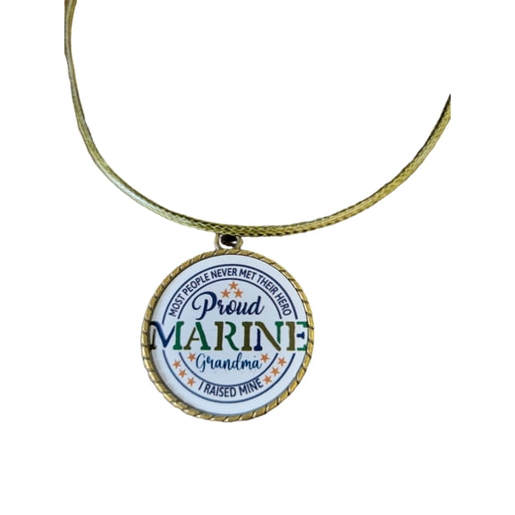 Marine Corp Proud Grandma Pendant Necklace
