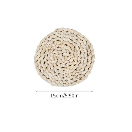 

Njoeus Table Mats Place Matts Cotton Yarn Ramie Dining Table Insulation Pad Thick Woven Household Anti-Scalding Pad Placemats Set