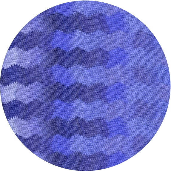 Ahgly Company Indoor Round Patterned Light Slate Blue Area Rugs, 4' Round