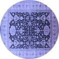 thumbnail image 1 of Ahgly Company Indoor Round Oriental Blue Traditional Area Rugs, 4' Round, 1 of 4