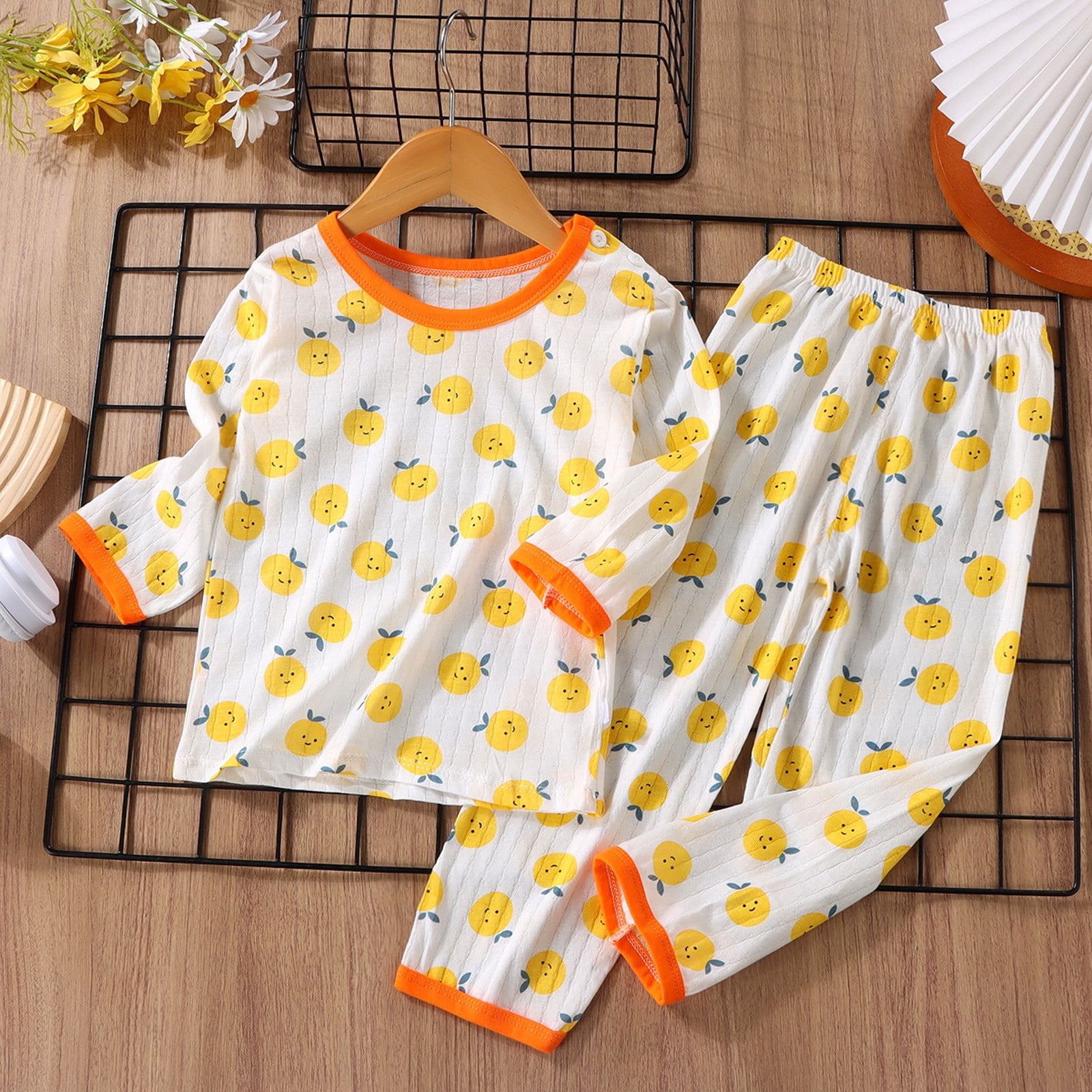 Big Kid Girl Clothing Three Piece Baby Child Outfits Summer Pajamas for Childs Girls Long Sleeve Sleepwear Cute Toddler Baby Pajamas Set Girls