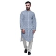 thumbnail image 1 of Atasi Ensemble Kurta Pyjama en Rayonne à Manches Longues Imprimé Asymétrique à Boutons, 1 of 4