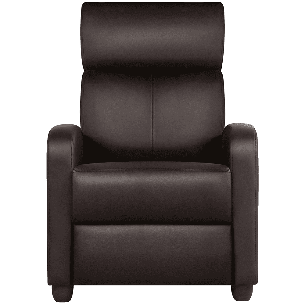 Yaheetech Adjustable PU Leather Recliner Chair with Pocket Spring, Brown