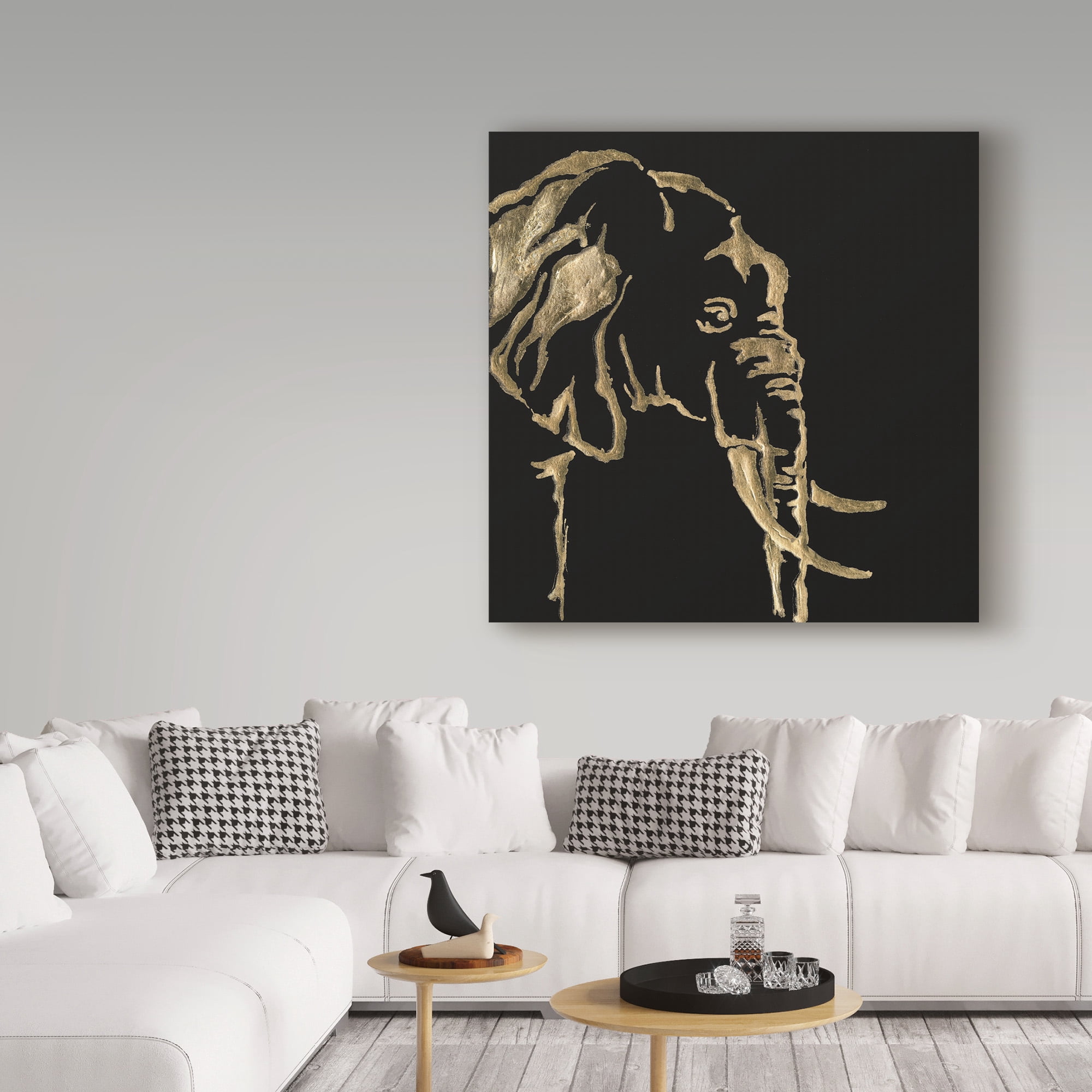 Trademark Fine Art 'Gilded Elephant on Black' Canvas Art by Chris Paschke