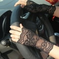 thumbnail image 2 of Huanledash Women Sexy Fingerless Lace Driving Sunscreen UV Protection Wedding Party Gloves, 2 of 8