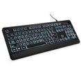 thumbnail image 1 of Teclado retroiluminado KOPJIPPOM Large Print USB con cable negro, 1 of 7