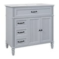 thumbnail image 2 of GDF Studio Modern Bathroom Vanity with Cabinet, Drawers, Soft-Closing Door, and Solid Wood Legs, Grey, 2 of 14