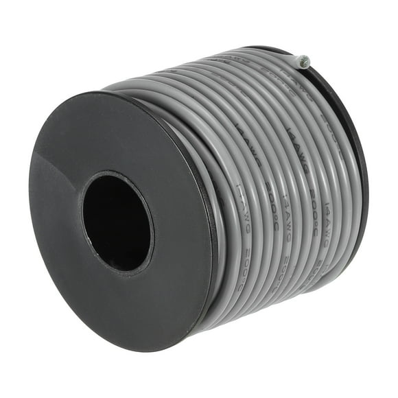 Unique Bargains Silicone Wire 14AWG 14 Gauge Flexible Tinned Copper Standard High-Temperature Hookup Wire Grey 15m/49.2ft