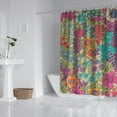 thumbnail image 2 of Waterproof Beautiful Colorful Floral Shower Curtain 72x72 Inch Boho Style Polyester Unique Shower Curtain for Bathroom Hotel Home Decor with 12 Plastic Hooks, 2 of 5