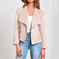 thumbnail image 3 of Women's Faux Suede Jackets 2024 Fall Long Sleeve Open Front Cropped Coat, 3 of 5