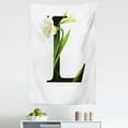 thumbnail image 1 of Letter L Tapestry, Conceptual ABC Typography Capital L with Lily Flourish Floral Natural Grace, Fabric Wall Hanging Decor for Bedroom Living Room Dorm, 5 Sizes, Green White Black, by Ambesonne, 1 of 1