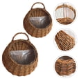 thumbnail image 6 of Gymnture Wicker Hanging Flower Planter: 2pcs Round Railing Planter (26x20cm), 6 of 11