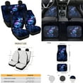 thumbnail image 4 of Yuyamidu Butterfly Car Seat Cover Set Rose Car Floor Mats Steering Wheel Cover Galaxy Seatbelt Cover Coasters Handbrake Cover Set 15 Pieces Auto Interior Accessories, 4 of 6