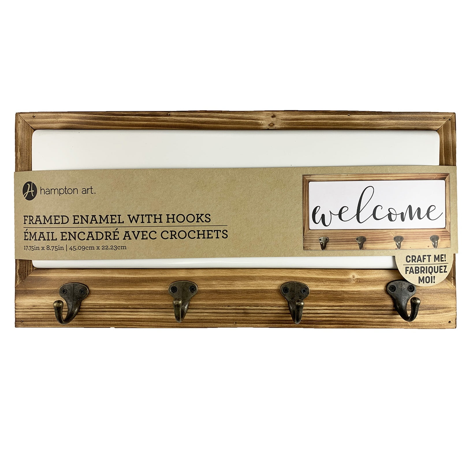 Hampton Art Framed Enamel Sign With HooksRustic HW2503 Walmart Canada