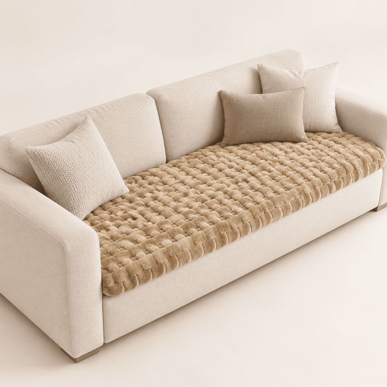 Khaki Brown 27.6x82.7 Pet Sofa & Chair Protector Washable Dog Couch Cover