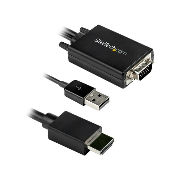 StarTech 2m VGA to HDMI Converter Cable with USB Audio Support - 1080p Analog to Digital Video