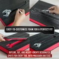 thumbnail image 4 of Precision Defined Tool Box Foam - Protective Inserts for Cases, Polyethylene Tool Foam for Cases, Cushion Insert for Toolboxes - 18" Black/Red (3 pack), 4 of 5