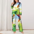 thumbnail image 3 of Lsque Mario Pattern Long Sleeve Pajama Set for Women - Soft 2-Piece Sleepwear and Loungewear Set with Pockets, Comfy Nightwear, 3 of 8