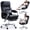 Black, variant on LEAGOO Reclining Office Chair with Foot Rest, Executive Office Chairs with Arms, Ergonomic High Back PU Leather Comfy Swivel Computer Desk Chairs with Wheels and Lumbar Support for Home Office, White