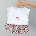 thumbnail image 2 of TOWED22 Infant Baby Girl Clothes 2 Piece Graphic Print Ruffle Sleeve Top Tank and High Waist Shorts Set Summer Outfits Soft Everyday Clothing(White,18-24 M), 2 of 6