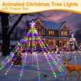thumbnail image 4 of Ollny Árbol de Luces de Navidad 340LED con Estrella Superior, IP67 Luces de Cascada con Control Remoto a Prueba de Agua con Poste, 8 Modos 3 Temporizadores Decoraciones navideñas Regulables Patio al A, 4 of 4