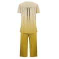 thumbnail image 5 of Frostluinai Gradient Pajama Sets for Women 2 Piece Short Sleeve Hide Belly Henley Shirts with Capri Pants Soft Comfy Sleepwear Loungewear, 5 of 5