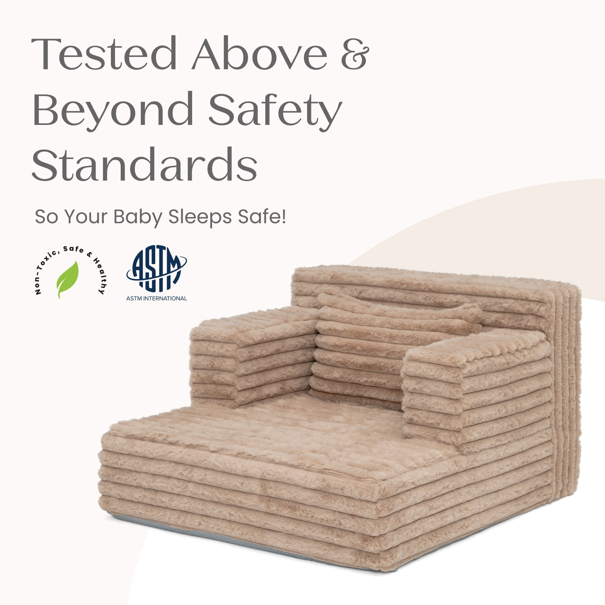 Delta Children Cozee Chaise Bedtime Lounger Chair, Light Tan Corduroy