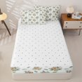 thumbnail image 4 of Homewish Cute Jungle Animal Zipper Full Size Comforter Sets with Fitted Sheet and 2 Pillowcases, Cartoon Elephant Lion Zipper Bedding Set, Reversible, 4-Piece, 4 of 6