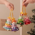 thumbnail image 4 of 7-Pack Handmade Knit Christmas Ornaments - Crochet Plush Xmas Tree Hanging Decor for Home/Office/Car, Festive Wool Holiday Hooks with Jingle Bells (Multi-Color), 4 of 18