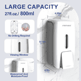 thumbnail image 3 of Interhasa! 27oz 800ml Wall-Mounted Commercial Liquid Soap & Lotion Dispenser,ABS,White., 3 of 11