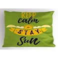 thumbnail image 1 of Keep Calm Pillow Sham, Summer Themed Typographic Image with Stay at the Sun, Decorative Standard Size Printed Pillowcase, 26" X 20", Earth Yellow Apple Green Indigo Cream, by Ambesonne, 1 of 2